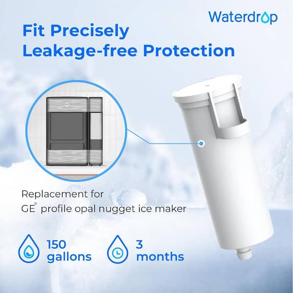 WD-C33-4, Replacement for GEProfile Opal Nugget Ice Maker Water Filter with Ring Pull, NSF 42&372 Certified, 4 Counts