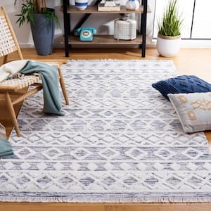 Augustine Navy/Ivory 6 ft. x 10 ft. Chevron Striped Area Rug