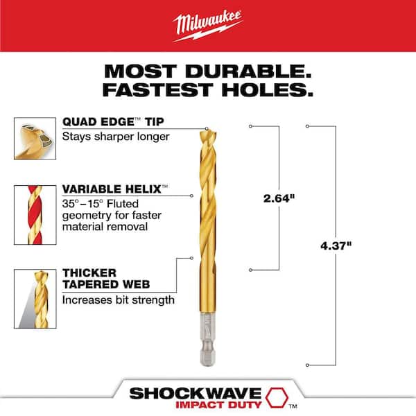Milwaukee SHOCKWAVE 5/16 in. Titanium Twist Drill Bit 48-89