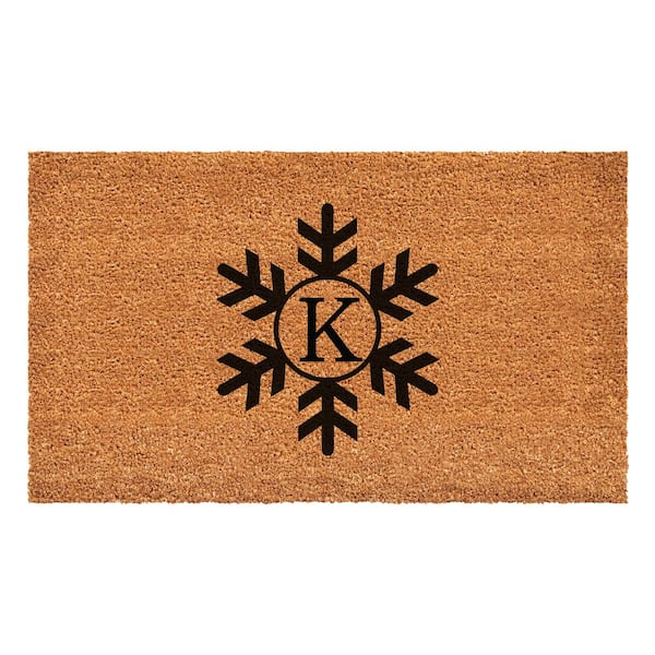 Calloway Mills Snowflake Monogram Doormat, 24" x 36" " (Letter K)