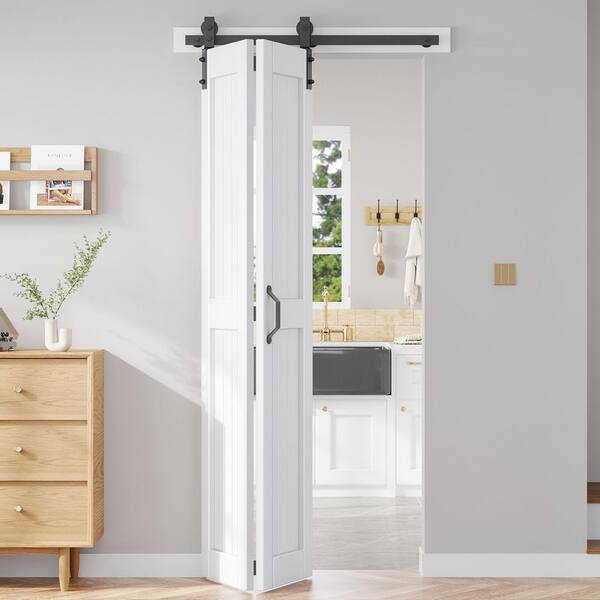 Fredbeck 36 in. x 84 in. Paneled White Finished Solid Core MDF