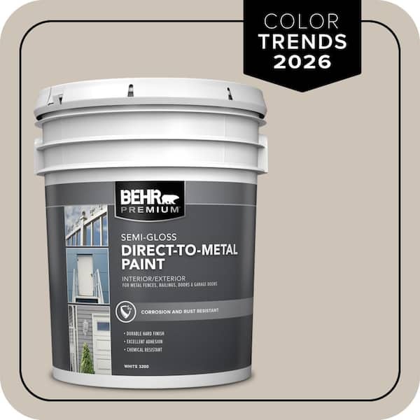 BEHR PREMIUM 5 gal. #720C-3 Wheat Bread Semi-Gloss Direct to Metal Interior/Exterior Paint