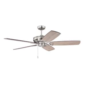 Supreme Air Plus 56 in. Indoor Dual Mount 4-Speed Reversible DC Motor Ceiling Fan in Brushed Polished Nickel Finish