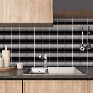 Motif Stacked Matte Black 11.19 in. x 11.9 in. Porcelain Mosaic Floor and Wall Tile (0.92 sq. ft./each)