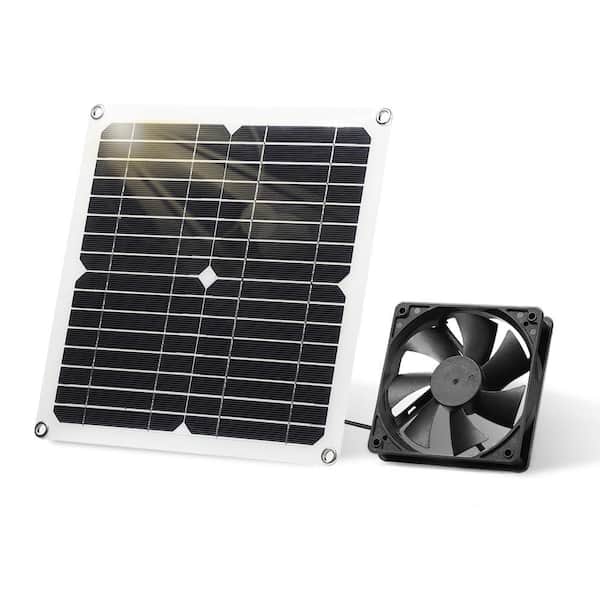 12W Solar Panel Fan for Small Spaces, Weatherproof Design, Easy Installation, Quiet Operation