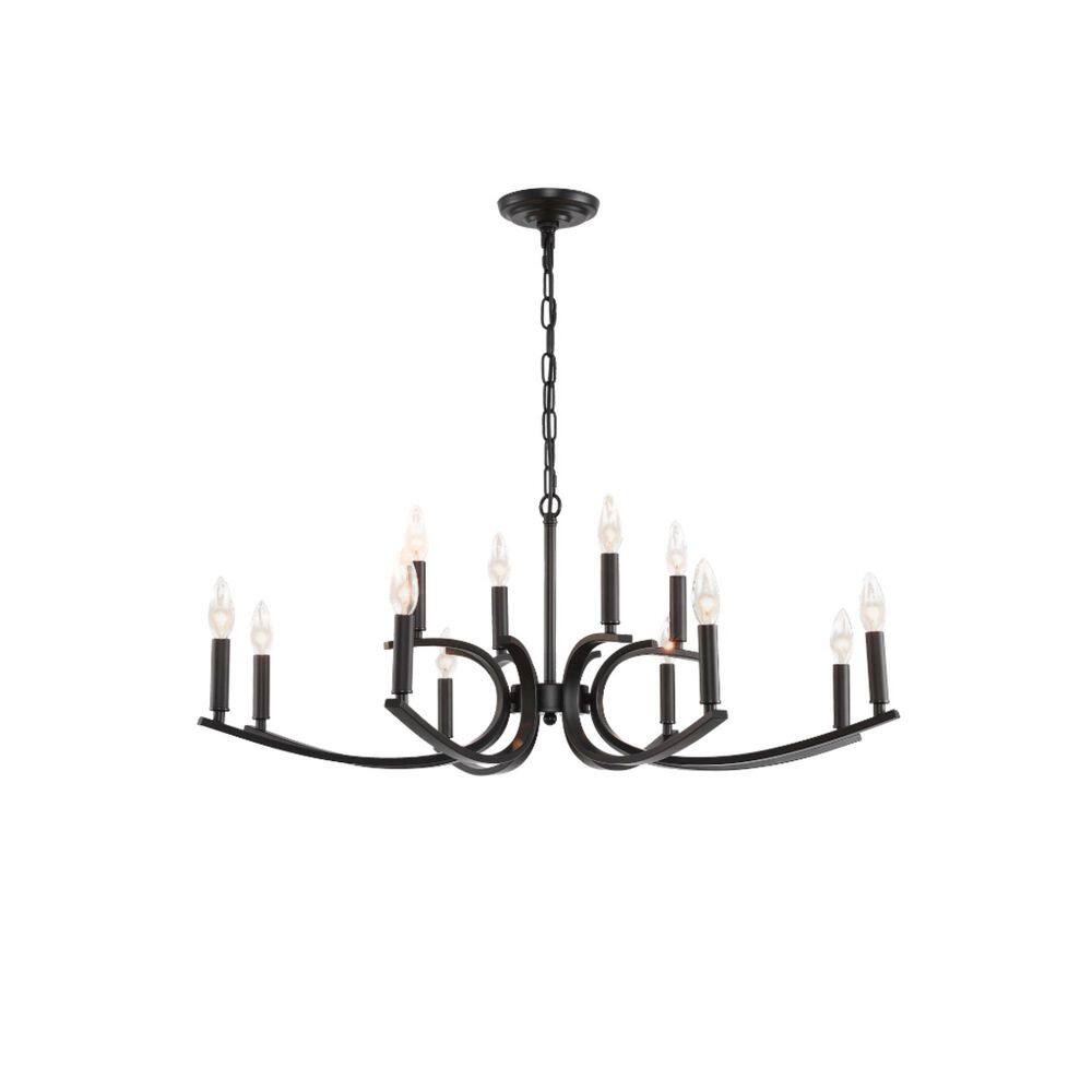 Avex 12-Light Matte Black Farmhouse Pendant Light with Iron Frame, No Bulbs Included price history on PriceWatchPro