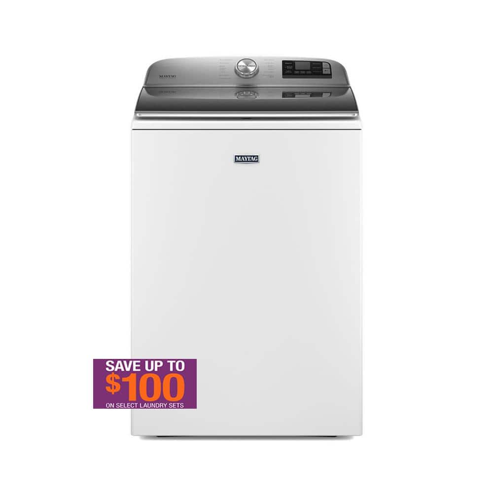 Maytag 5.2 cu. ft. Smart Capable White Top Load Washing Machine with Extra Power, ENERGY STAR