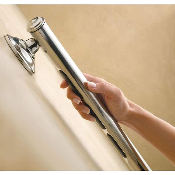Home Care Designer Elegance 16 in. x 1-1/4 in. Concealed Screw Grab Bar with SecureMount in Chrome