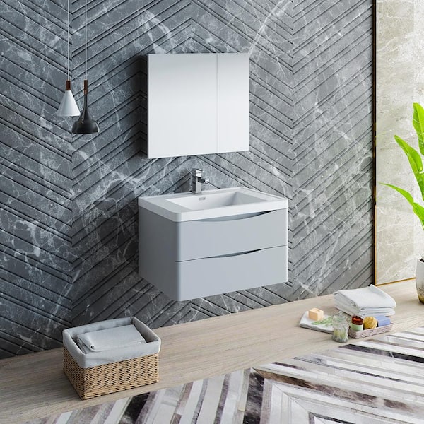 Fresca Parma White Pedestal Sink w/ Medicine Cabinet Bathroom Vanity F –  Tuscan Basins