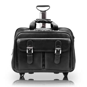 Ceresola Napa Cashmere Leather 15 in. Checkpoint-Friendly Detachable -Wheeled Laptop Briefcase