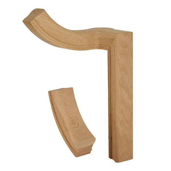 EVERMARK Stair Parts 7260 Unfinished Red Oak 90° 2-Rise Gooseneck with Cap Handrail Fitting