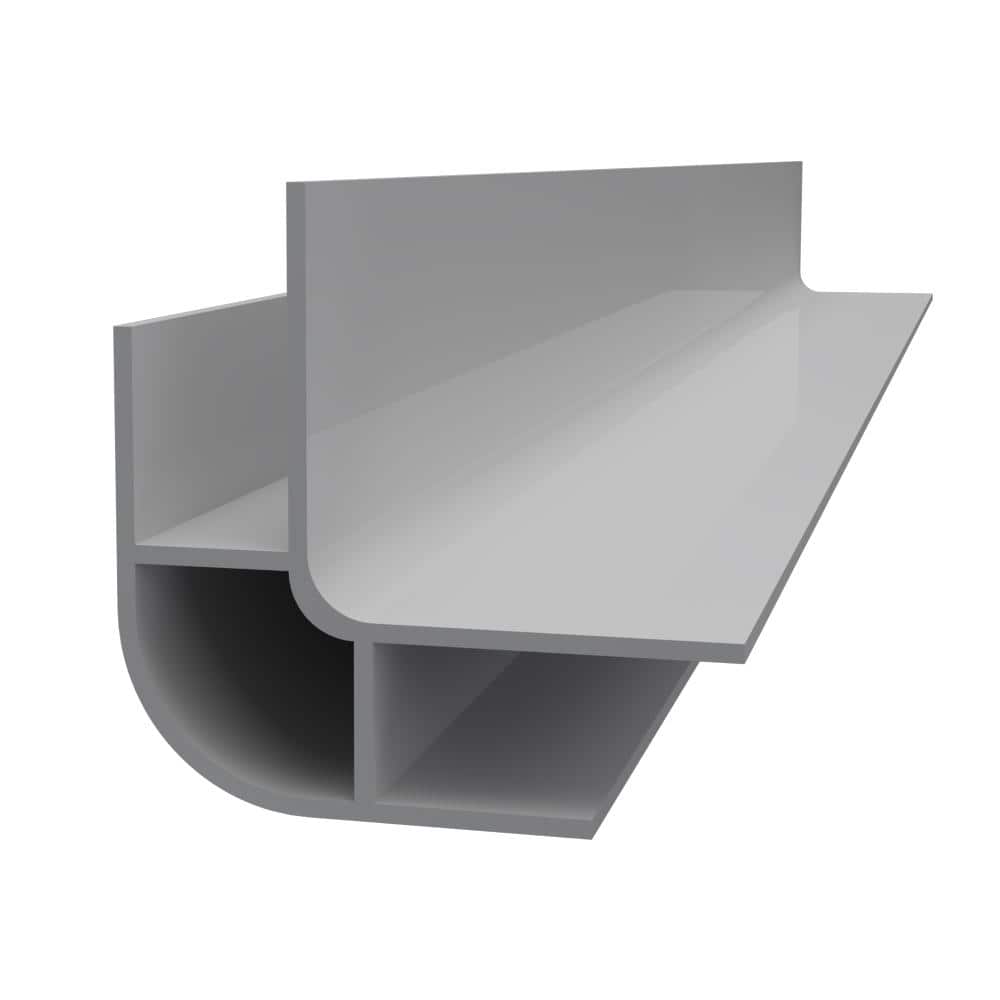 Trusscore 1-1/4 in. x 1-1/4 in. x 8 ft. Gray Rounded Outside