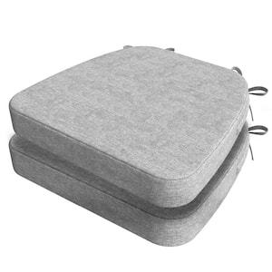 16 in. x 17 in. Trapezoid Indoor Seat Cushion Dining Chair Cushion in Light Gray (2-Pack)