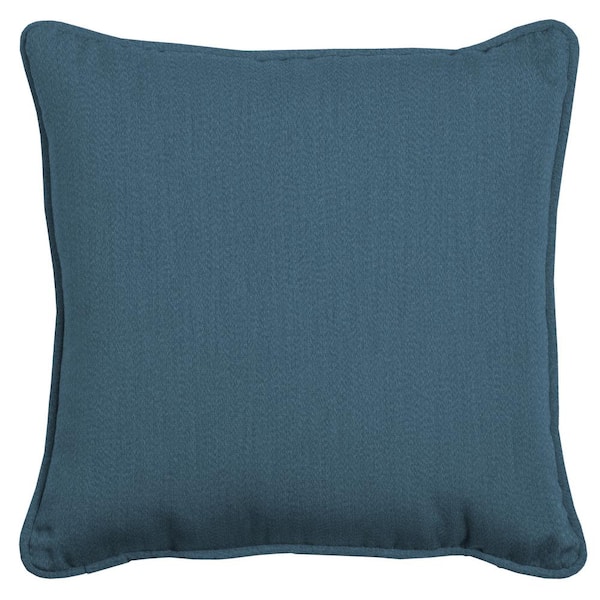 ARDEN Oasis 20 in. Chambray Blue Square Indoor/Outdoor Throw Pillow