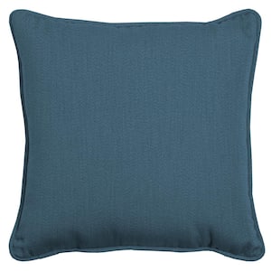 Oasis 20 in. Chambray Blue Square Indoor/Outdoor Throw Pillow