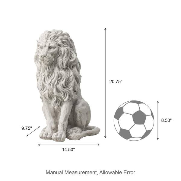AndyJUSTIN DAVIS　REGAL LION Glitzhome 20.75 in. H MGO Black Sitting Lion Garden Statue