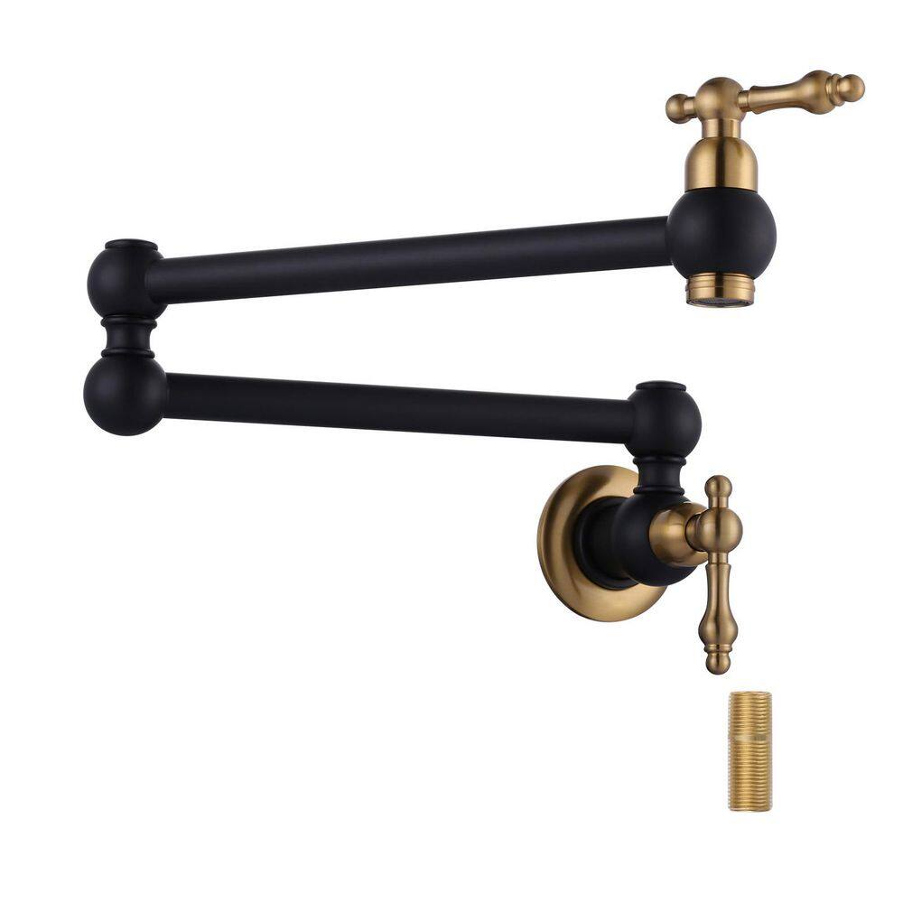 Wall Mount Pot Filler with Double Handle in Gold and Black price history on PriceWatchPro