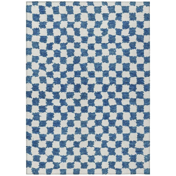 Chantille Machine Washable Indoor/Outdoor Abstract ACN1958 Navy 3 ft. x 4 ft. Area Rug