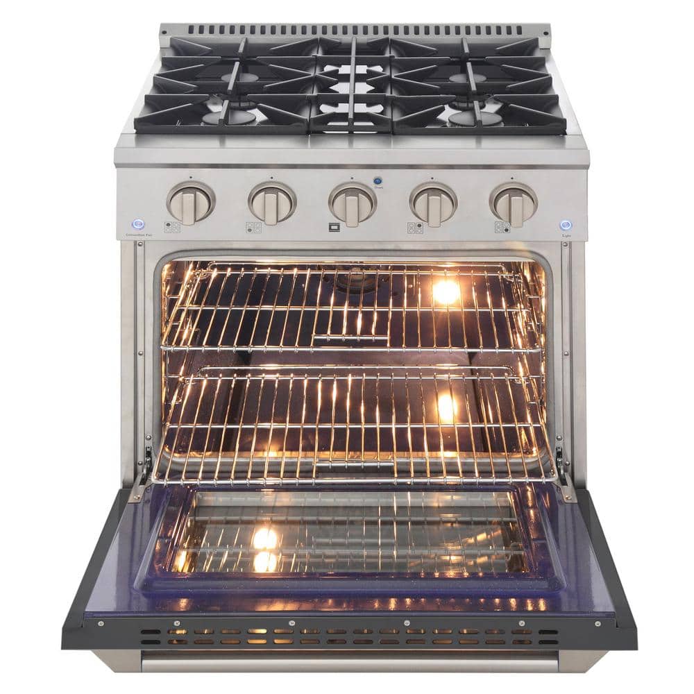 30-inch Cement Gray Stainless Steel Dual-Fuel Convection Range
