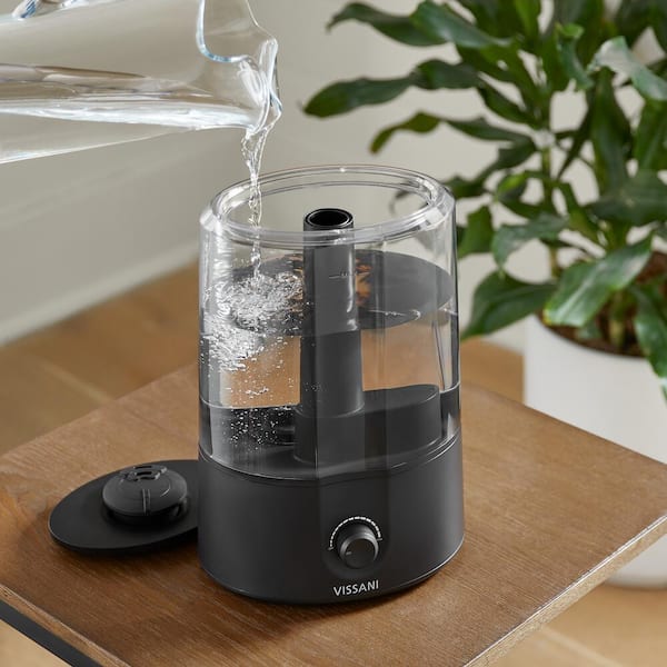 Vissani 1 Gal. Ultrasonic Humidifier 360° Turning Dual Nozzle Cool