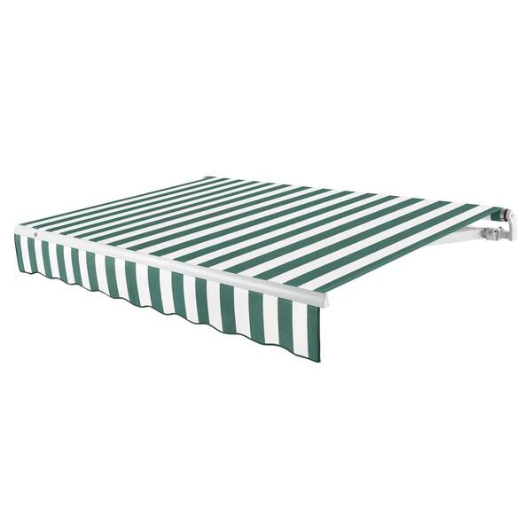 AWNTECH 18 ft. Maui Left Motorized Patio Retractable Awning (120 in. Projection) Forest/White