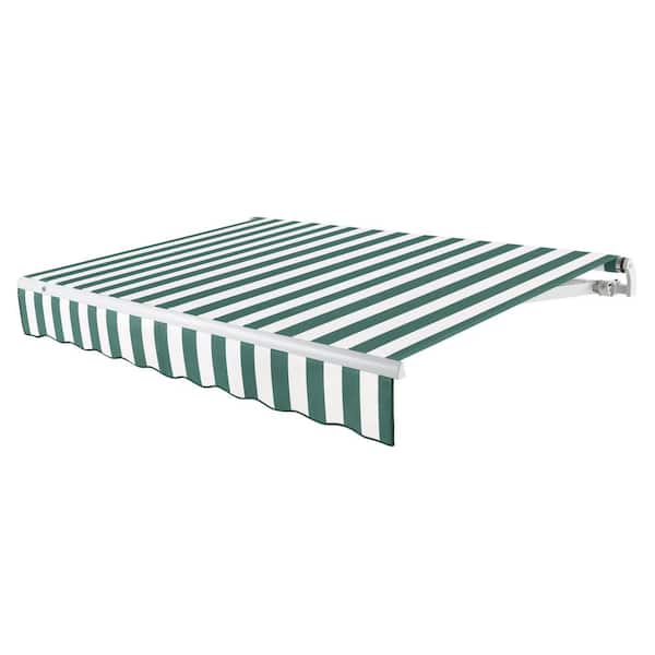 AWNTECH 8 ft. Maui Left Motorized Patio Retractable Awning (78 in. Projection) Forest/White