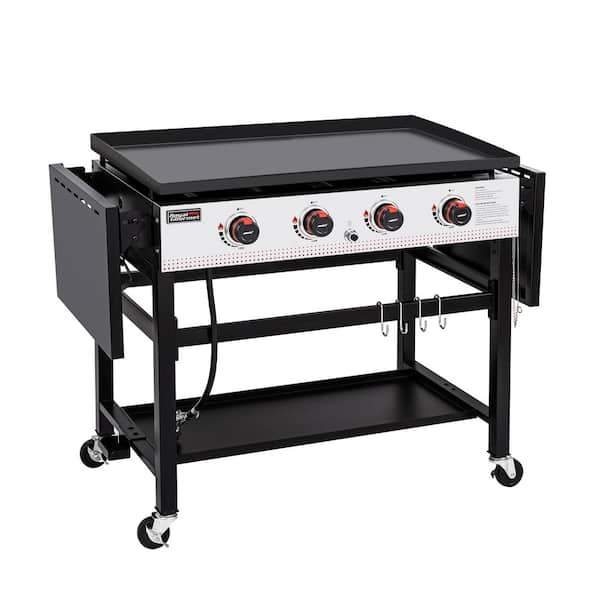 Royal Gourmet GAS 4-Burner Portable Flat Top Grill and Griddle Combo with Folding Legs, 48,000 BTU, for Outdoor Cooking, GD403