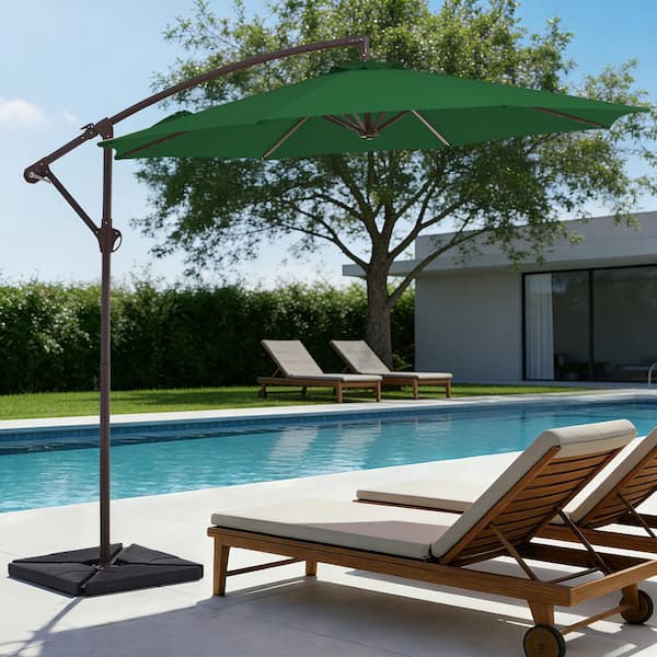 green 10 patio umbrella Garvee ft Solar with 32 LED Lights, Outdoor Market Umbrella with Crank Lift & Tilt, UV-Resistant Canopy for Pool, Garden & Backyard, Create a cool and comfortable spot to entertain guests under an attractive piece of outdoor decor that also provides quality sun protection with this 10 Offset Patio Umbrella Best Choice Products 10ft 3-Tier