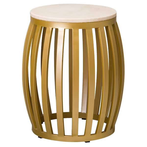 Emissary Meridian 20 in. H Gold Round Wrought Iron Accent Table