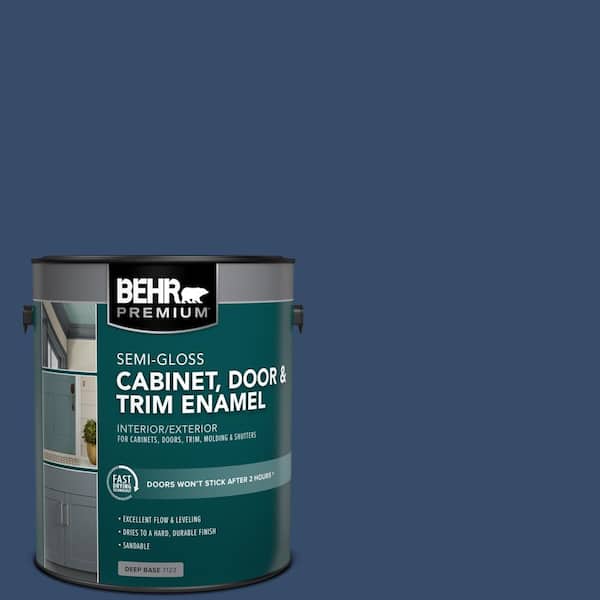 BEHR PREMIUM 1 gal. #580D-7 Deep Royal Semi-Gloss Enamel Interior/Exterior Cabinet, Door & Trim Paint
