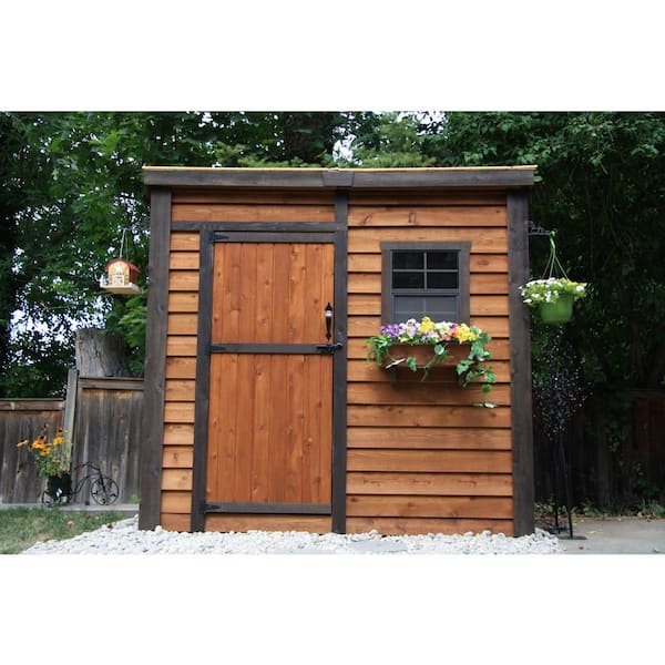 Outdoor Living Today Garden Saver 8 ft. W x 4 ft. D Cedar Wood Shed with Single Doors and Cedar Roof (32 sq. ft.)