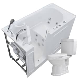 60 in. Walk-In Whirlpool Bathtub in White with 1.6 GPF Single Flush Toilet