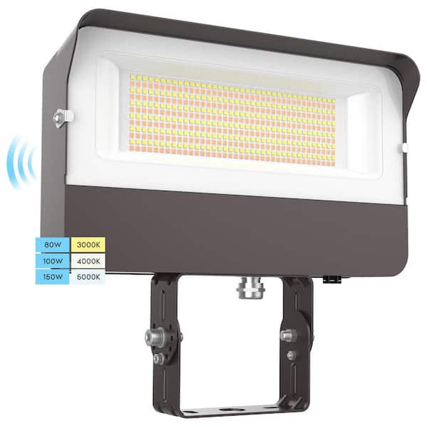 LUXRITE 80/100/150-Watt Equivalent Up to 19500LM Integrated LED Bronze Dusk to Dawn Light with Photocell 3CCT 3000K-5000K IP65