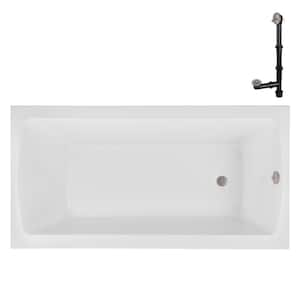 N-4340-748-BNK 60 in. x 32 in. Rectangular Acrylic Soaking Drop-In Bathtub, with Reversible Drain in Brushed Nickel