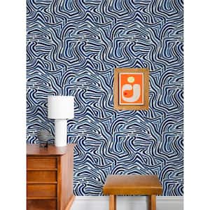 Blue Spirited Peel and Stick Wallpaper Sample