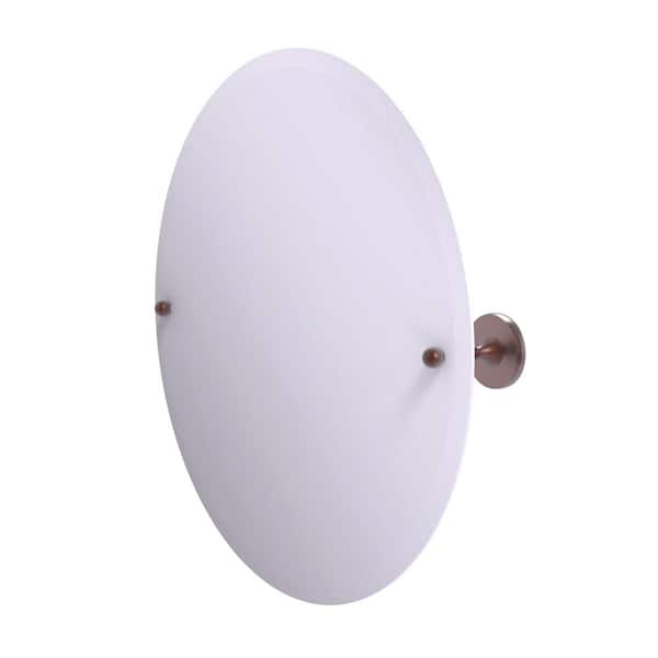 Allied Brass Shadwell Collection Frameless Round Tilt Mirror with Beveled Edge in Antique Copper