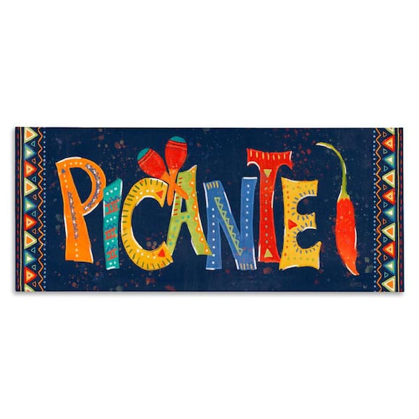 Stupell Industries Picante with Spicy Pepper by Veronique Charron Gallery Wrapped Unframed Food Graphic Art Print 13 in. x 30 in.