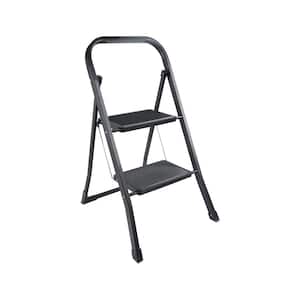 2-Step Steel Folding Step Stool Ladder with Wide Anti-Slip Pedal 330 lbs. Load Capacity