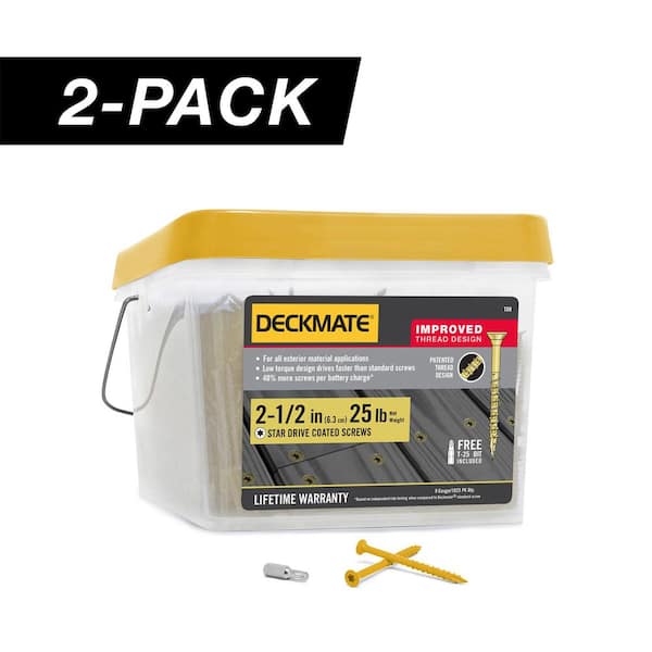 2-Pack #9 x 2-1/2 in. Tan Star Drive Flat Head Wood Deck Screw (50 lb / 3,646-Piece)