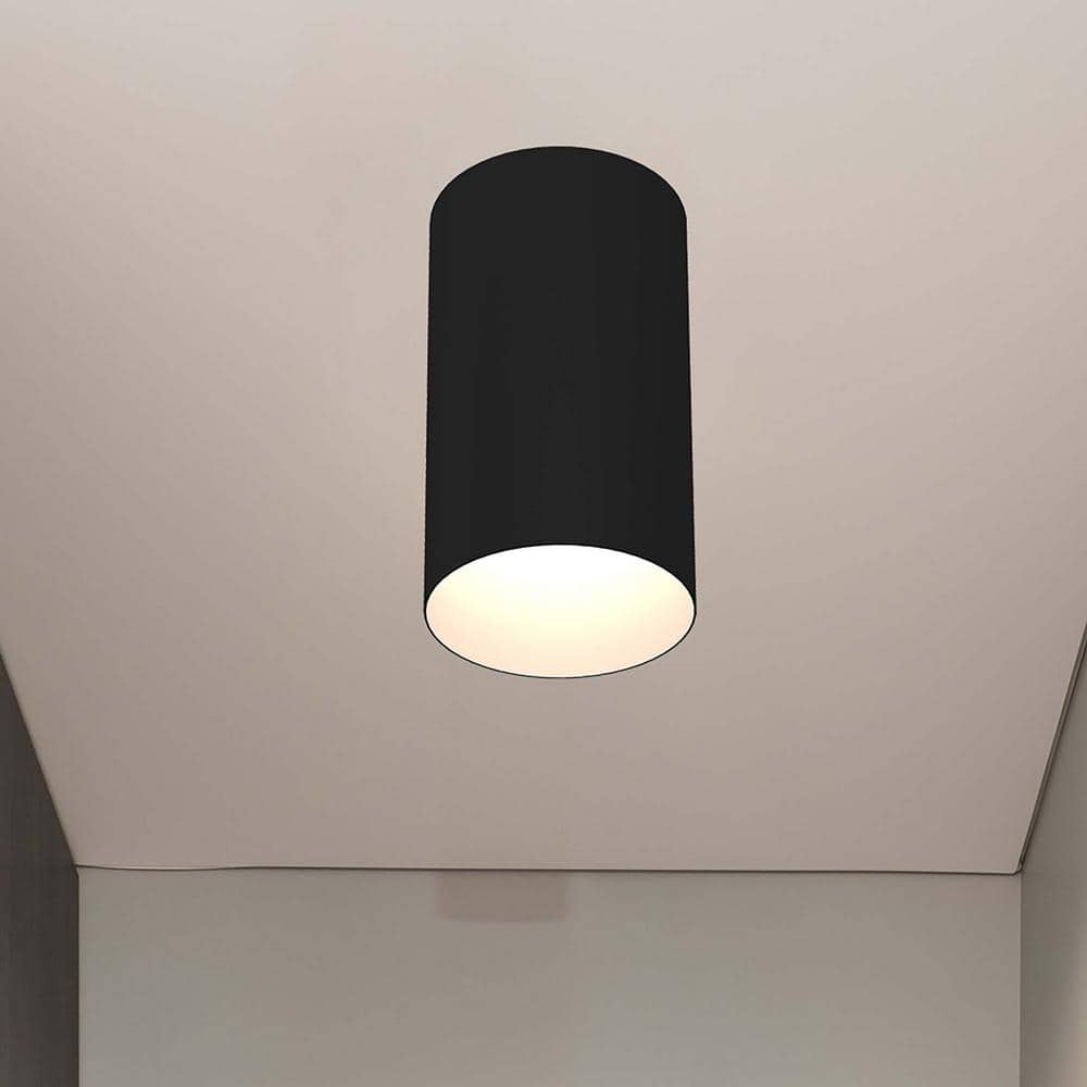 Black Aluminum Modern Flush Mount Light Fixture