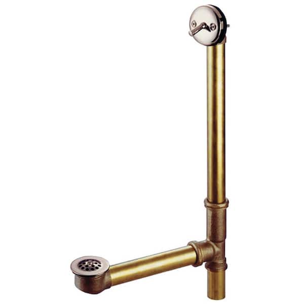 Kingston Brass 16 in. Trip Lever Waste and Overflow Drain, Brushed Nickel