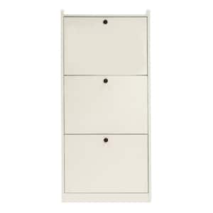 STÄLL Shoe cabinet with 3 compartments, white, 311/8x113/8x581/4 - IKEA