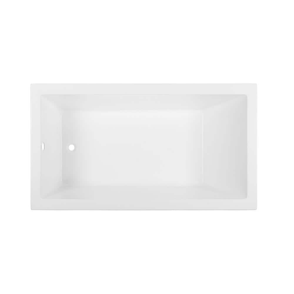 Voltaire 60" White Acrylic Drop-In Bathtub