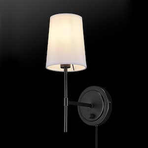 Ridgeway 1-Light Matte Black Wall Sconce with LED Bulb (T20)
