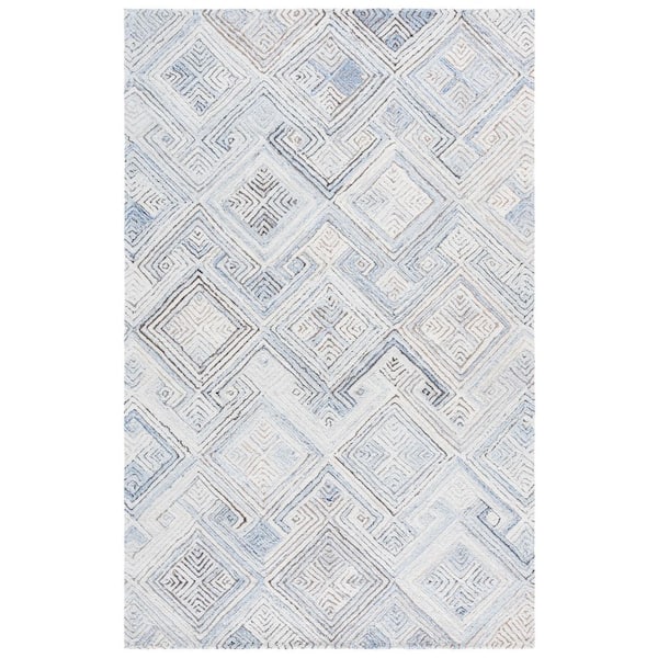 Micro-Loop 4 ft. x 6 ft. Natural/Gray Gradient Diamond Area Rug
