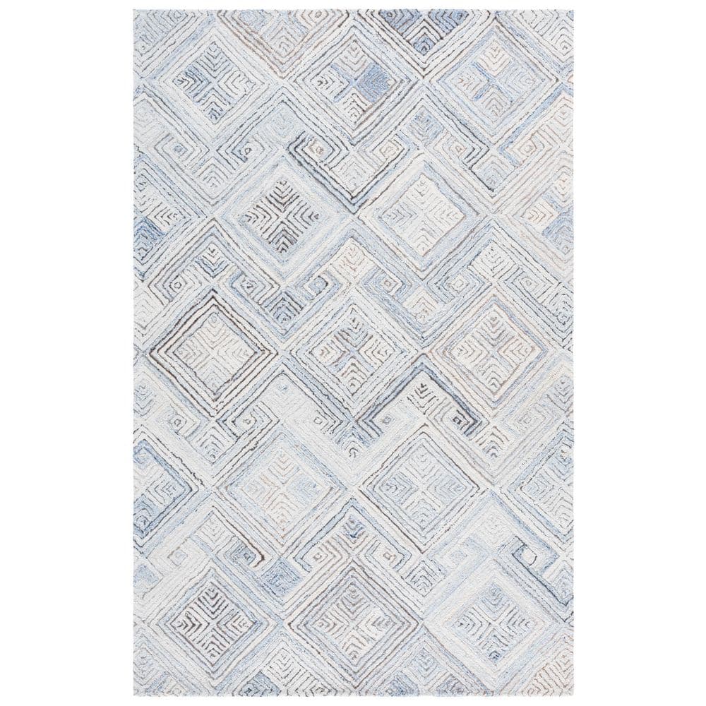 SAFAVIEH Micro-Loop 9 ft. x 12 ft. Natural/Gray Gradient Diamond Area ...