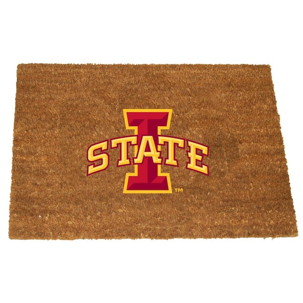 The Memory Company Iowa State Brown 29.5 in. x 19.5 in. Coir Fiber Colored Logo Door Mat