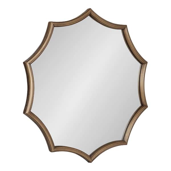 Kate and Laurel Lalina 22.75 in. H x 24.00 in. W Scalloped Metal Framed Gold Mirror