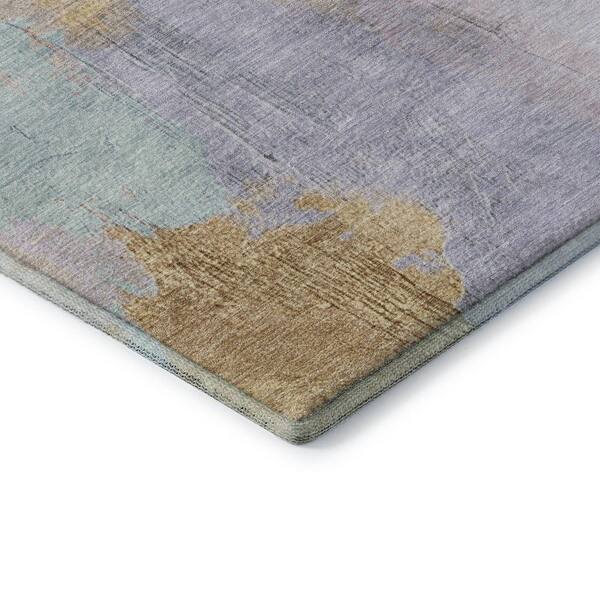 Mayfield Premium Machine Washable Abstract AMF1968 Lavender 10 ft. x 14 ft. Area Rug