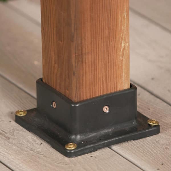 4 in. x 4 in. Black Plastic Multi-Purpose Post Base Anchor